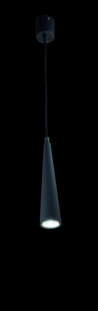 SOSPENSIONE NOA H.25CM D.5,5CM NERO 1 LUCE ATTACCO GU10