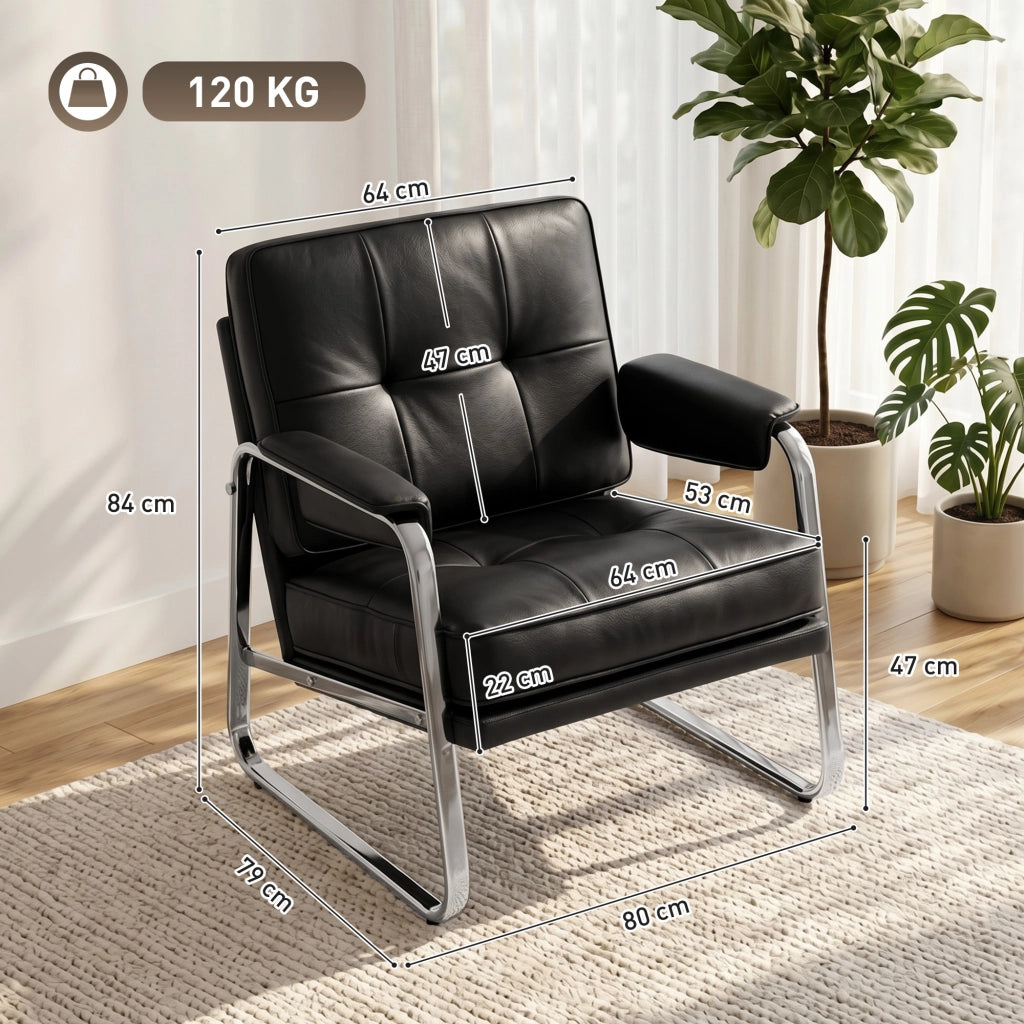 Poltrona Relax Reclinabile in Similpelle ¨C Minimal ¨C Nero