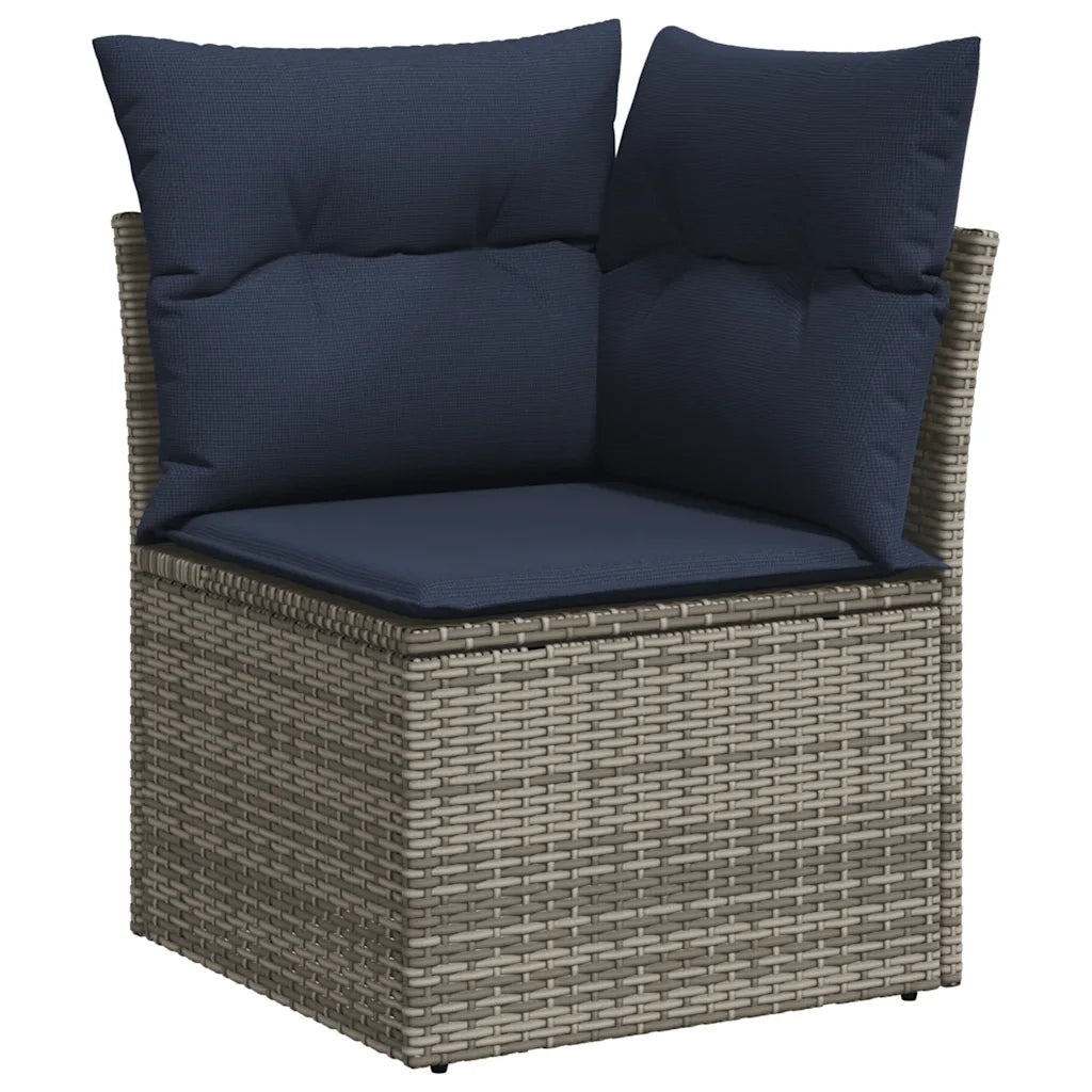 Set Divani da Giardino 6 pz con Cuscini Grigio in Polyrattan 3226810