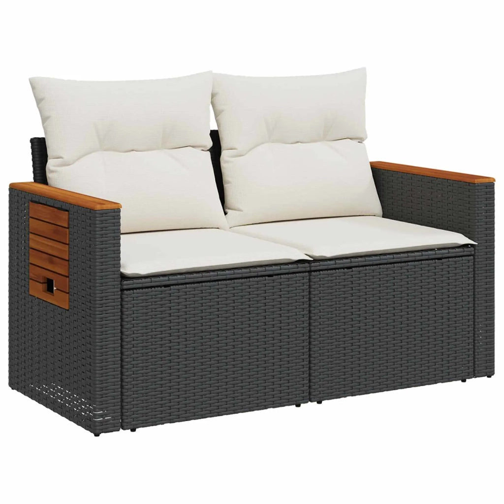Set di divani 6 pz Nero e Bianco Crema 3447659