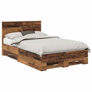 Letto matrimoniale | Letto per adulti | Struttura del letto con testiera Legno vecchio 120 x 190 cm