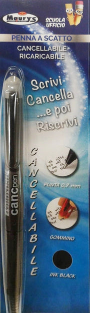 MAURY'S PENNA A SCATTO CANCELLABILE NERA