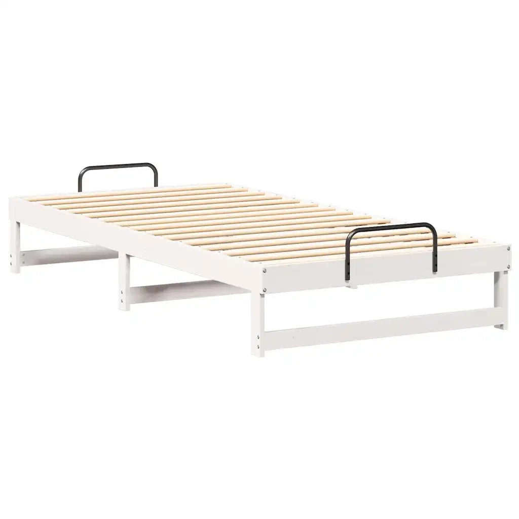 Struttura del letto Bianco 100 x 210 cm Pino massello 873164