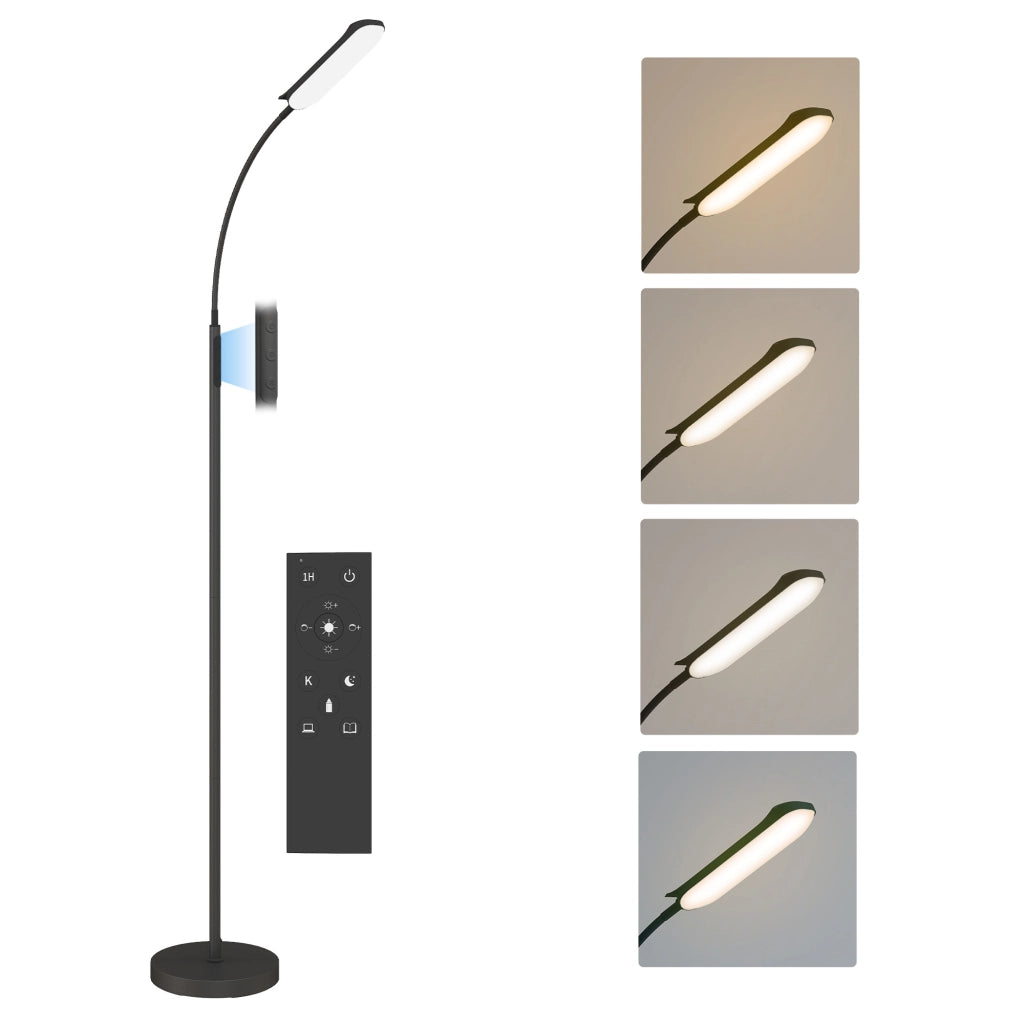 Lampada da terra per soggiorno con telecomando ¨C Zephmum ¨C Nero