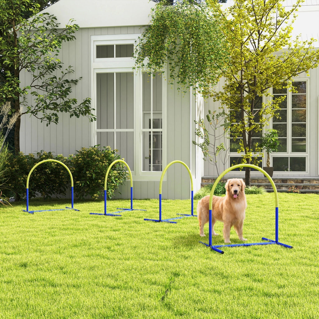 Set Agilita per Cani ¨C Minimal ¨C Blu+Giallo, 88x64x95 cm
