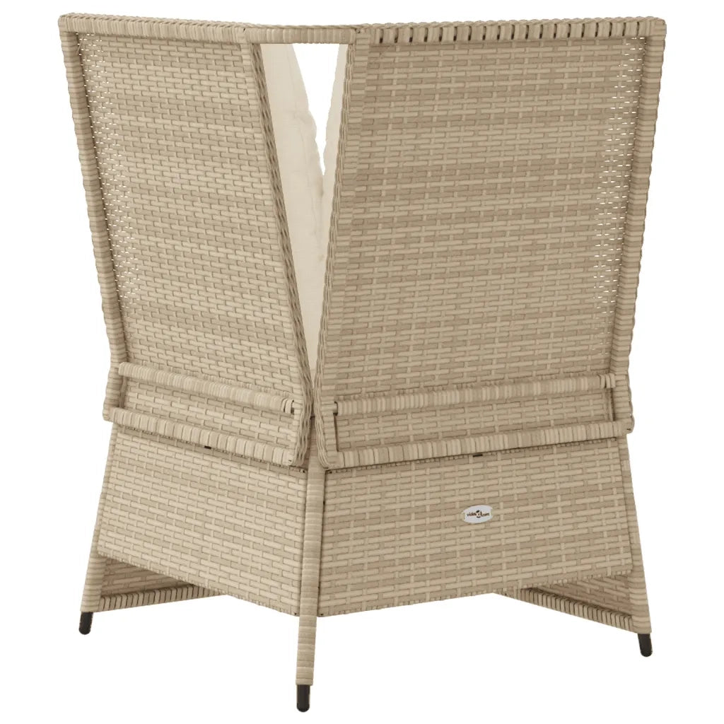 Divano Angolare da Giardino con Cuscini Beige in Polyrattan 368986