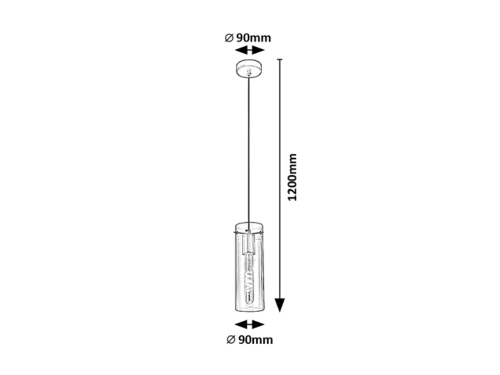 Lampada a sospensione Rabalux Acantha nera E27 Ø9cm