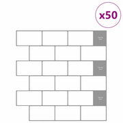 Piastrella subway 50 pz Bianco e Grigio 30 x 30 cm CFW9363532