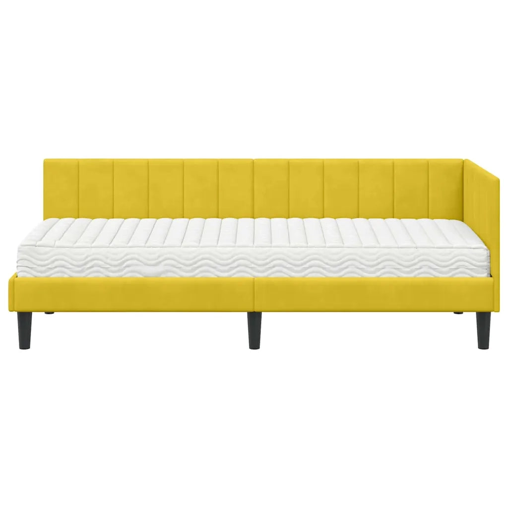 Struttura Letto Angolare con Materasso 2 pcs Giallo Velluto 3393884