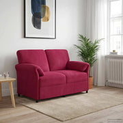 Divano a 2 Posti Rosso Vino 138 x 83 x 95 cm Velluto 42033944