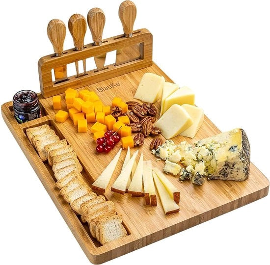 Pannello di legno di bambù con set di forme a forma di formaggio