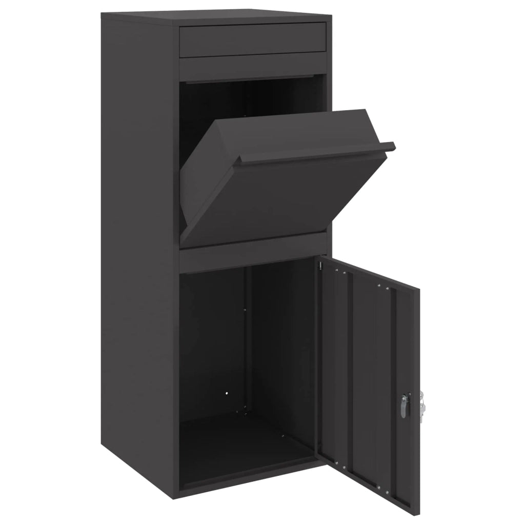 Cassetta per pacchi con porta Nero 41 x 38 x 103 cm Acciaio 874933