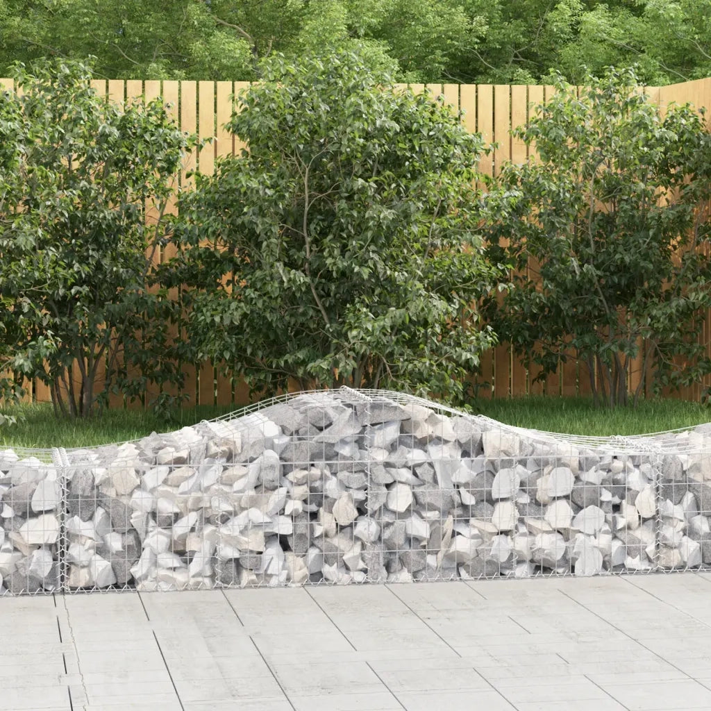 Cesti Gabbioni ad Arco 4 pz 200x50x40/60 cm Ferro Zincato 3145579
