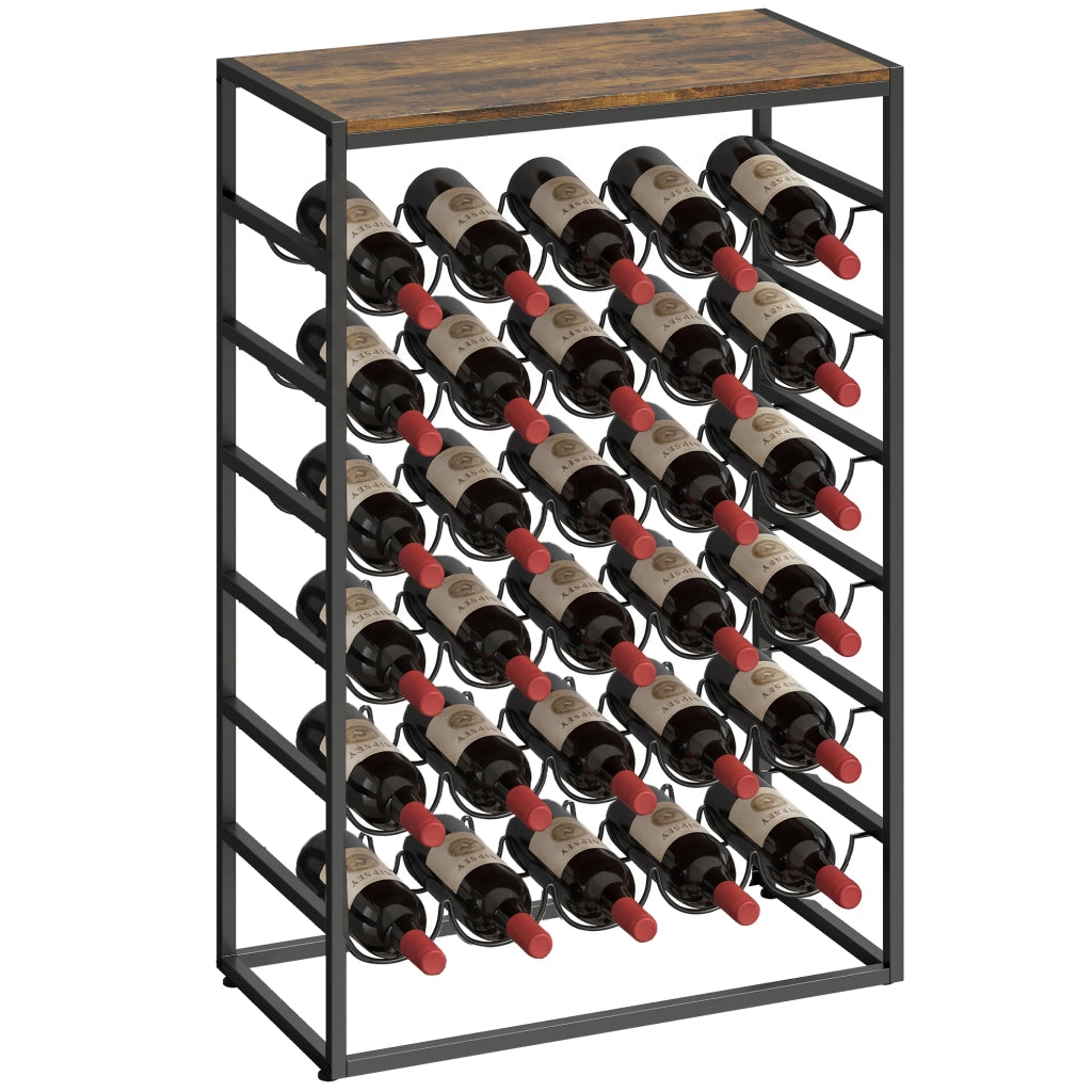 Scaffale per Bottiglie ¨C Minimal ¨C Rustico Marrone 59x30x89 cm