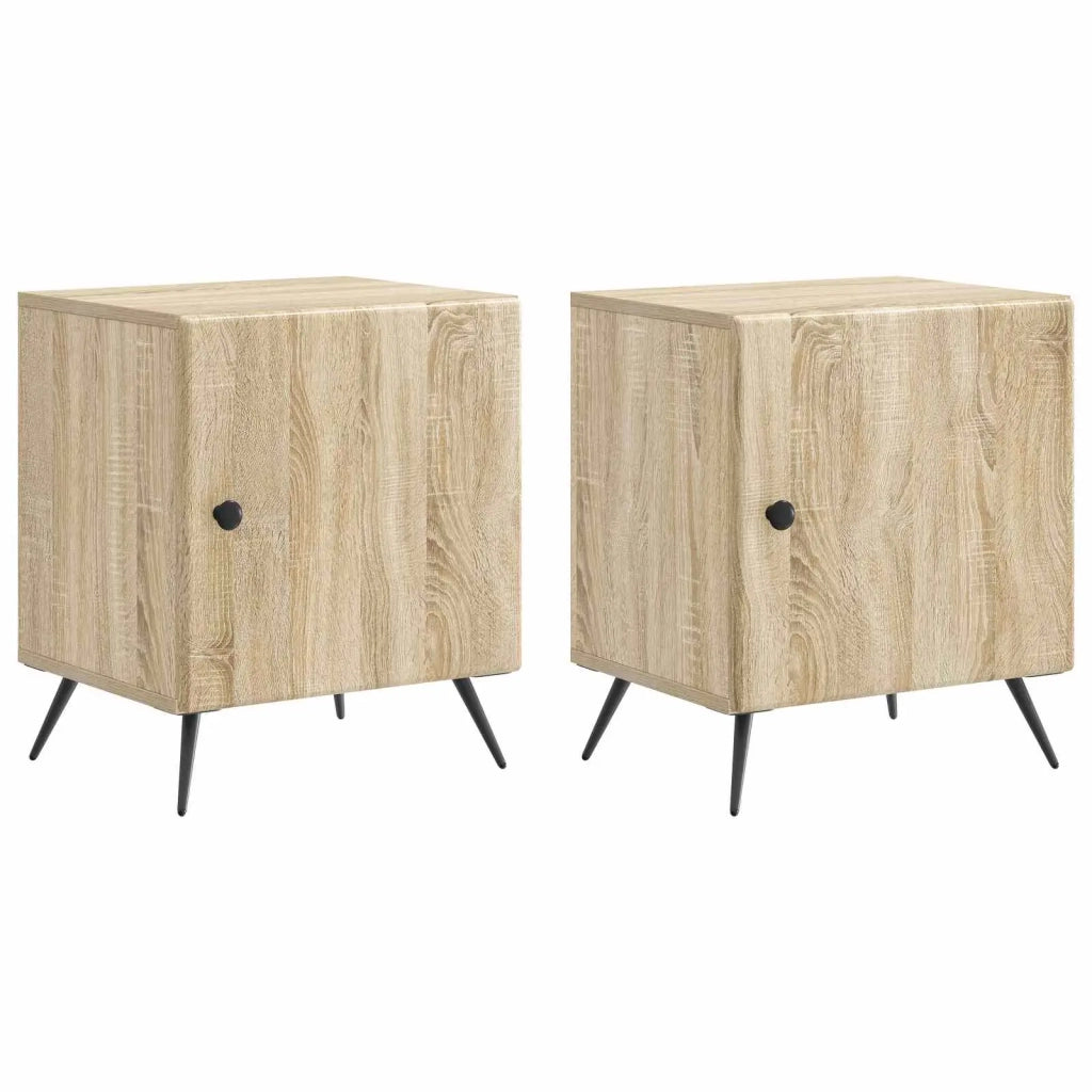Set di 2 Comodini | Armadio da Notte | Mobiletto da notte Rovere Sonoma 43 x 34,5 x 50 cm