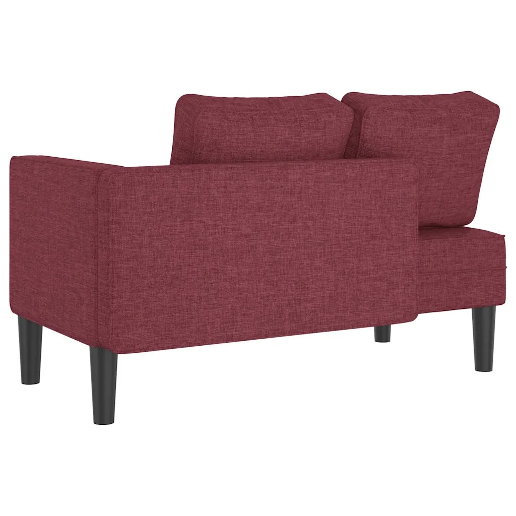 Chaise Lounge con Cuscini Rosso Vino in Tessuto 4007586
