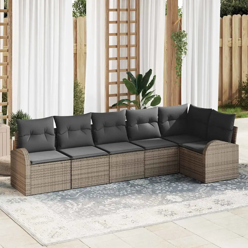 Set Divano da Giardino Grigio polyrattan 3346059