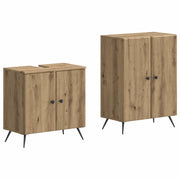 Set di Armadi da Bagno da 2 Pezzi BREDA Rovere Artigianale 3417647