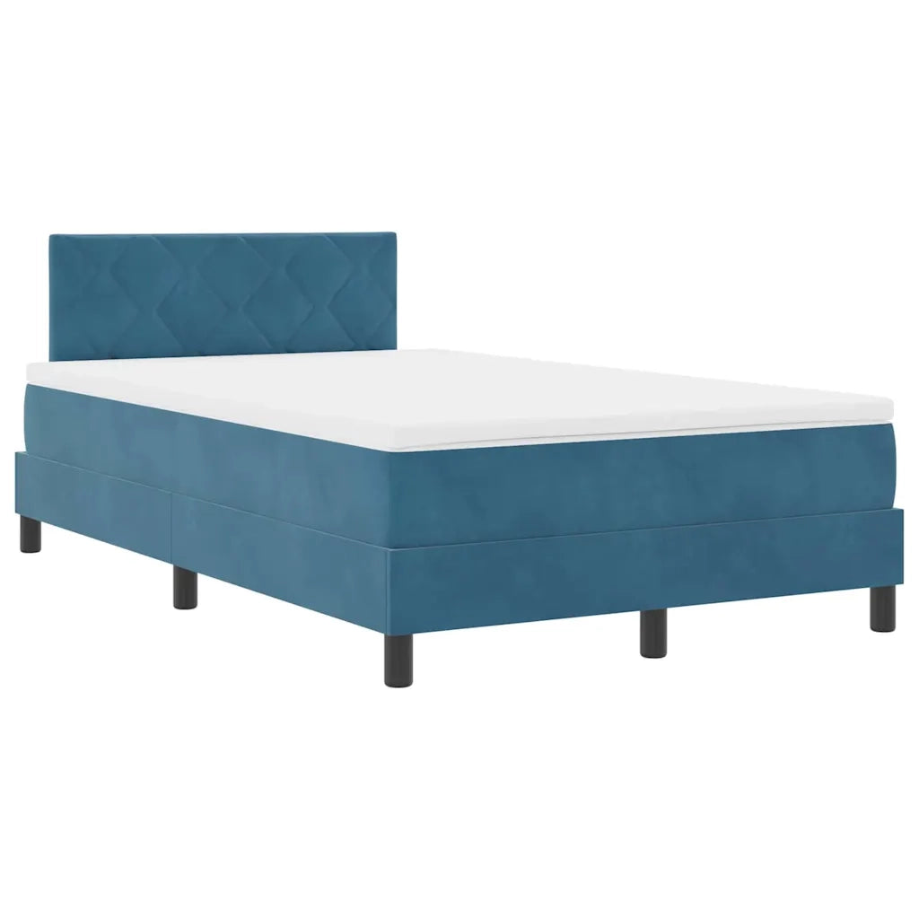 Letto a Sorgente LED con led Blu Scuro 120 x 200 cm Velluto 3342714