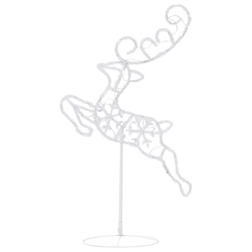 Decorazione Slitta Renne in Acrilico 260x21x87cm Bianco Freddo 328510