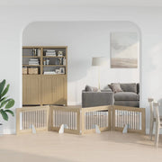 Cancello per cani pieghevole con supporti 4 pz Rovere Sonoma 892116