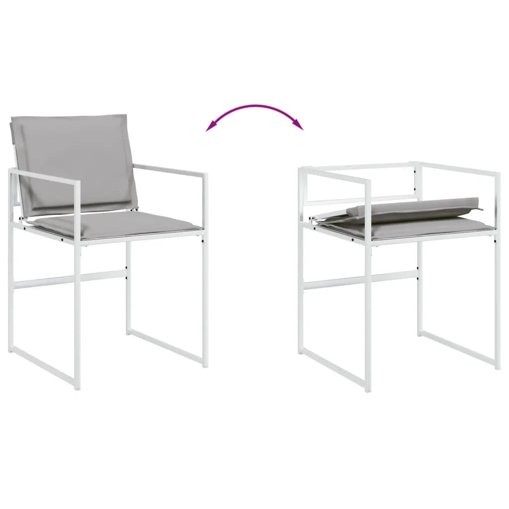 Set da Pranzo da Giardino 7 pz con Cuscini Bianco in Textilene 3295089
