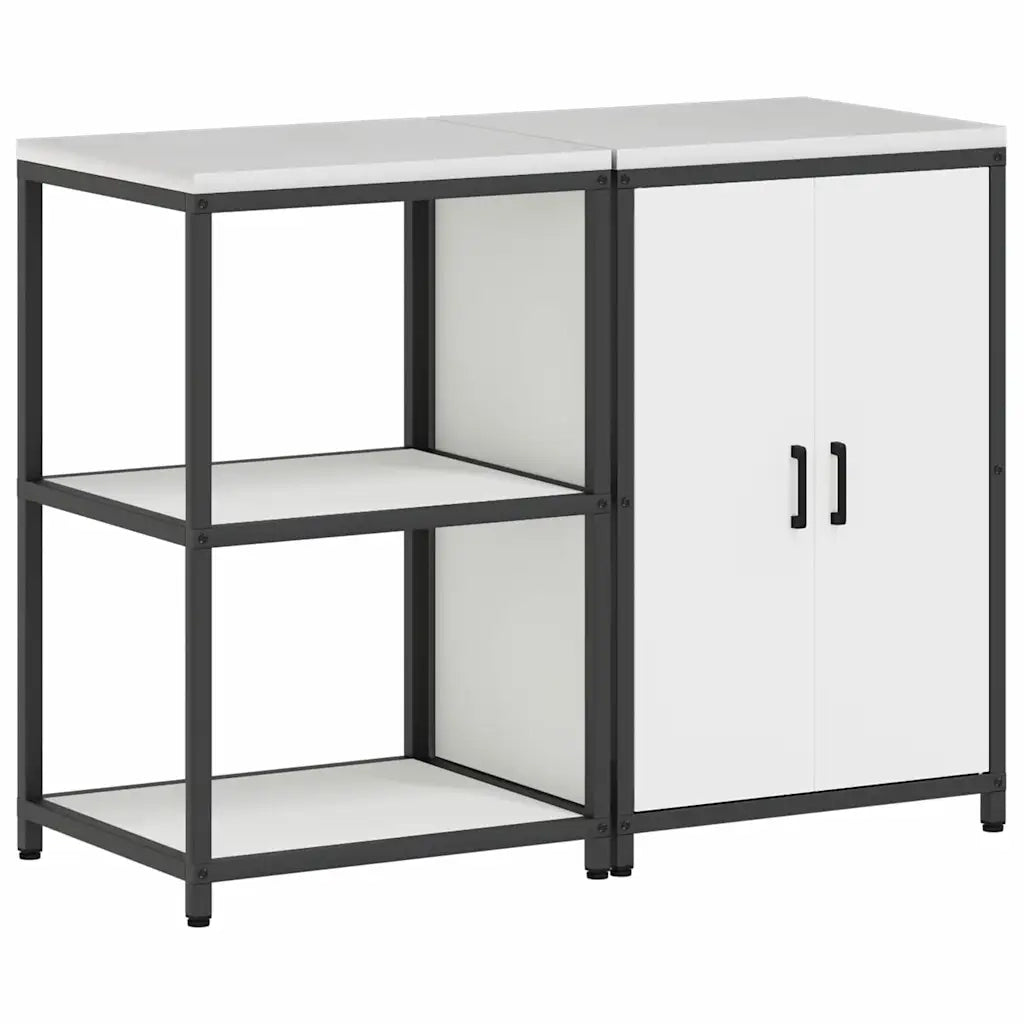 Set di Stoccaggio per Cucina con lo scaffale 2 pz-Armadietto Cucina-Armadietto Cucina Bianco 316043