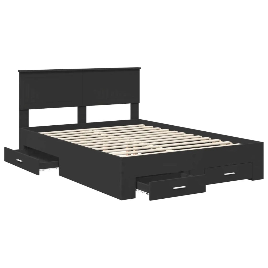 Struttura del letto Nero 135 x 190 cm Legno multistrato 3410905