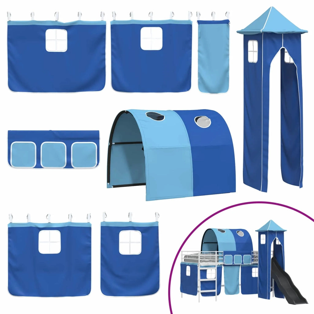 Struttura del letto loft per bambini Bianco e Blu 90 x 200 cm