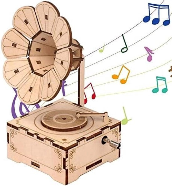 Cassa musicale in legno retro con melodie classiche - kit di costruzione DIY