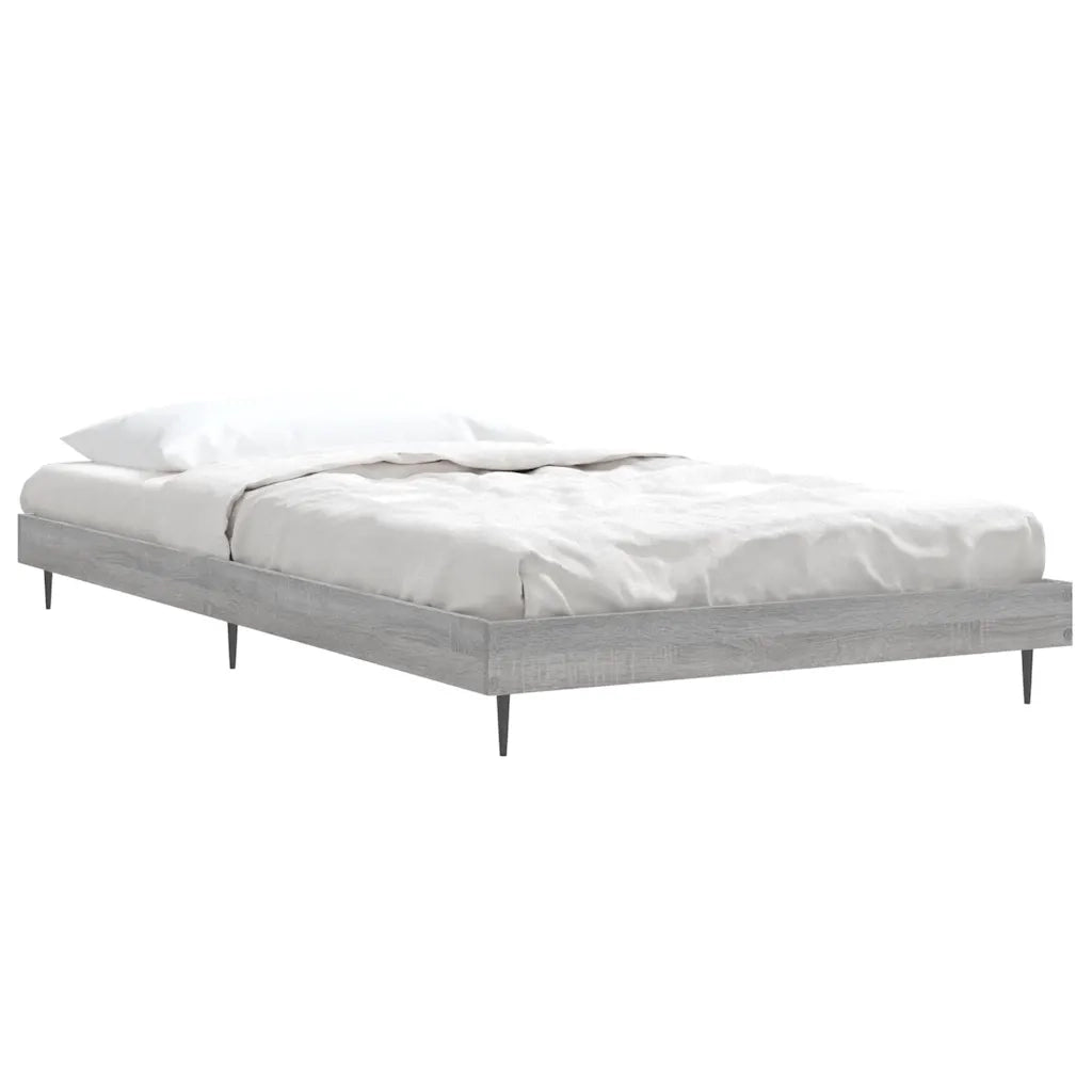 Letto singolo | Letto per adulti | Giroletto Grigio Sonoma 90x200 cm in Legno Multistrato