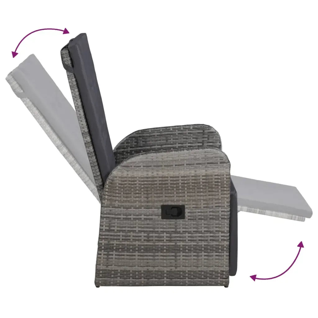 Set da Pranzo da Giardino 7 pz con Cuscini Grigio 3099497