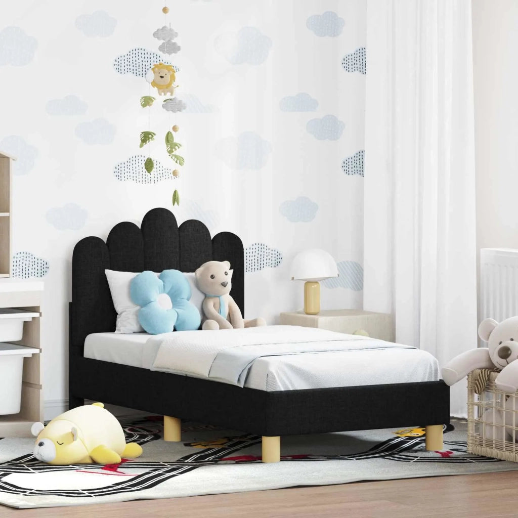 Struttura letto per bambini con testata-Giroletto per bambini Nero 70 x 140 cm 778630