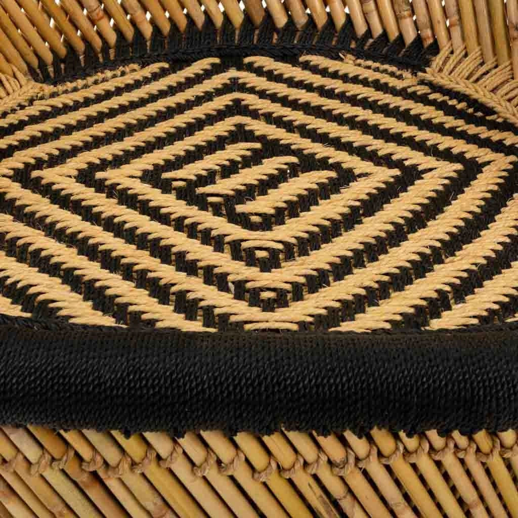 Poltrona in bambù con braccioli marroni 63x46x89h