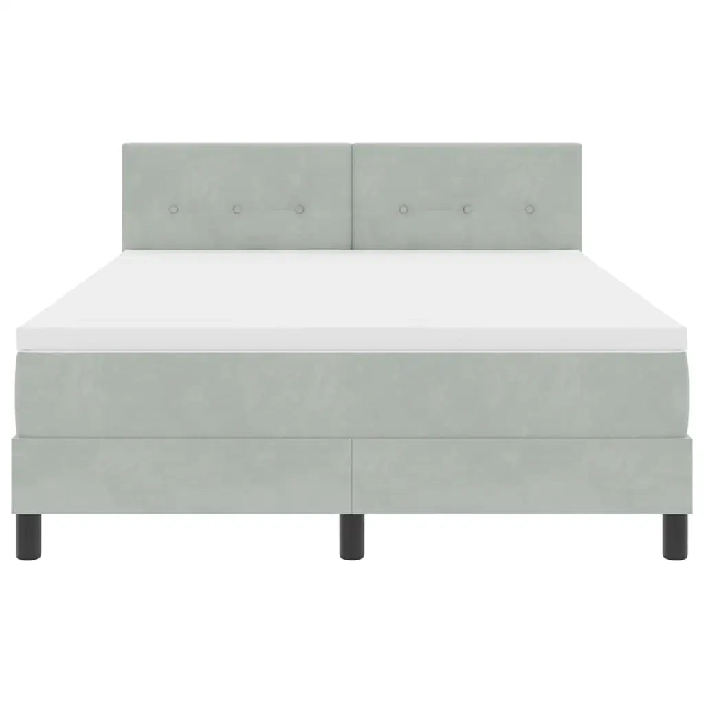 Letto a Sorgente LED con led Grigio chiaro 160 x 200 cm Velluto 3342662