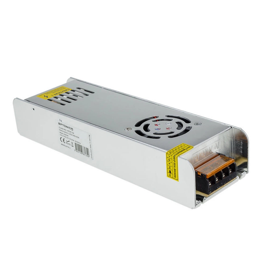 Alimentatore led optonica 6165 360w 24v metallo sottile con ventola