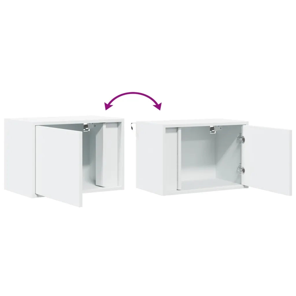 Comodino a Parete con Luci LED Bianco 852089
