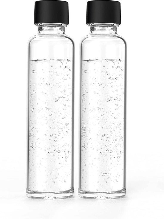 Set di flaconi in vetro per conservazione - Adatto solo per macchina per acqua gas - 2 x 600 ml