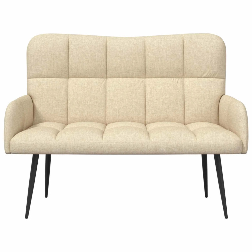 Sofa a Due Posti Crema 115 x 61 x 87 cm Tessuto 42028936