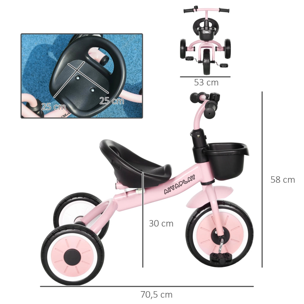 Triciclo Bambini con Campanello e Cestino ¨C Minimal ¨C Rosa