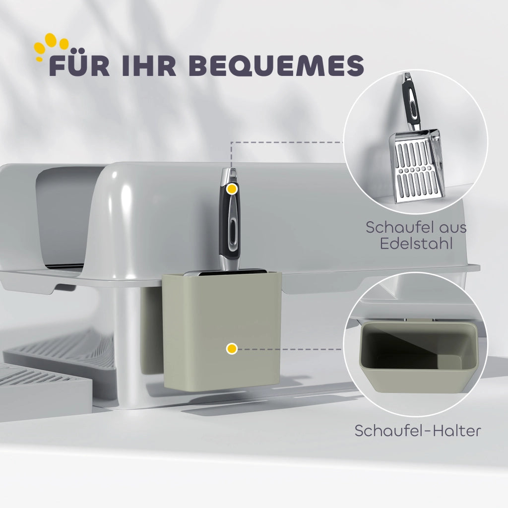 Casetta per Gatti con Contenitore ¨C Minimal ¨C Grigio Chiaro