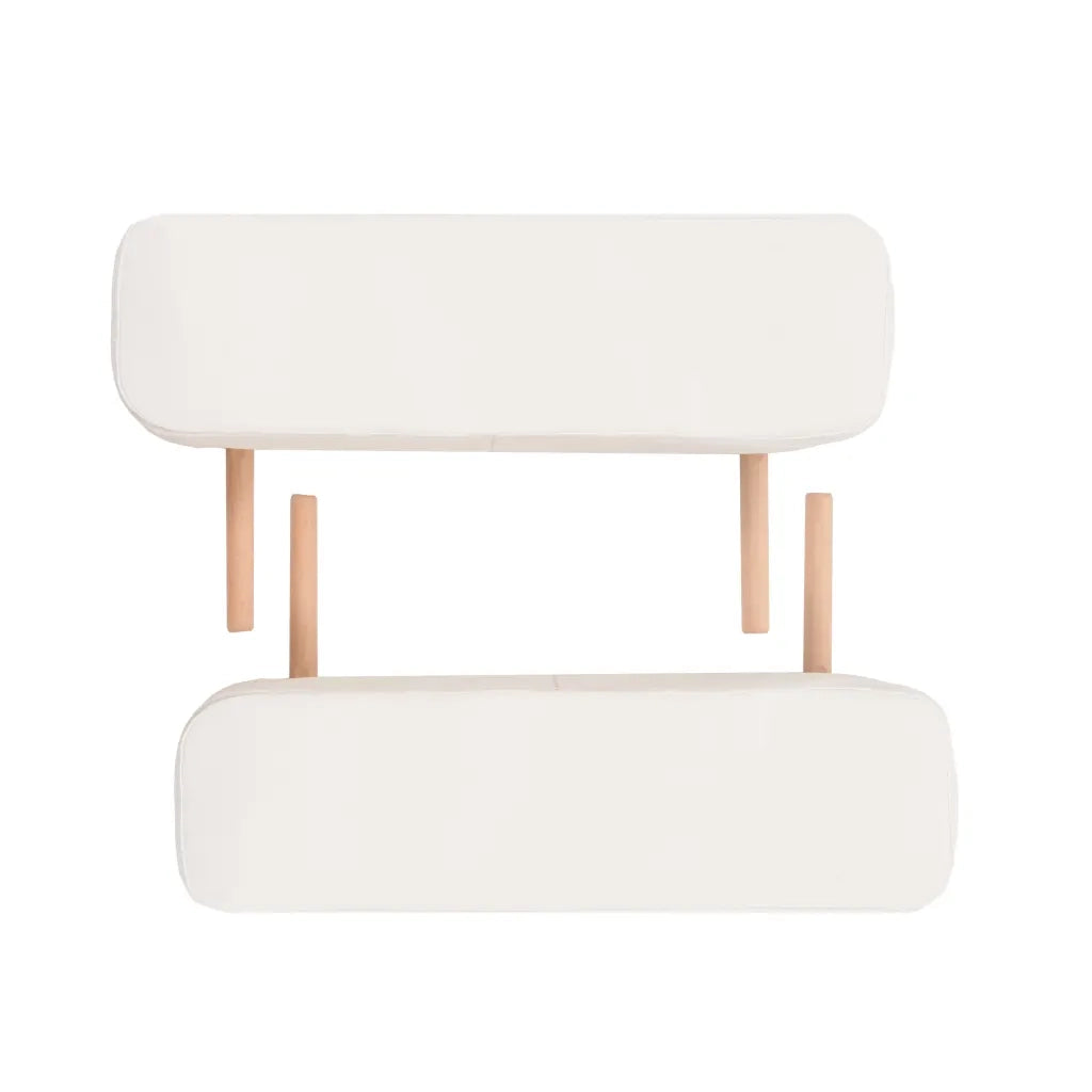 Set Lettino Massaggio Pieghevole 3 Zone 10 cm e Sgabello Bianco 110156