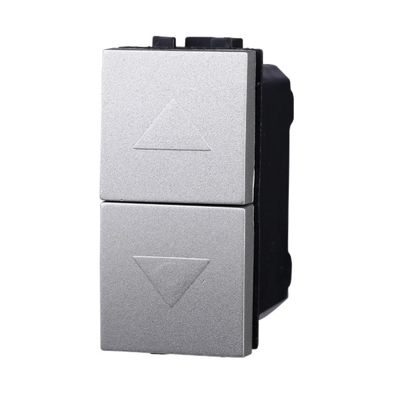 Pulsante Doppio Saliscendi 1P+1P 10A Colore GRIGIO Compatibile Con Bticino Living International
