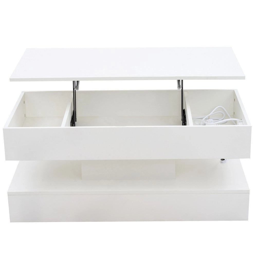 Tavolino da Caff¨¨ con LED e Vano Contenitore ¨C MINIMAL ¨C 100x50x42 cm