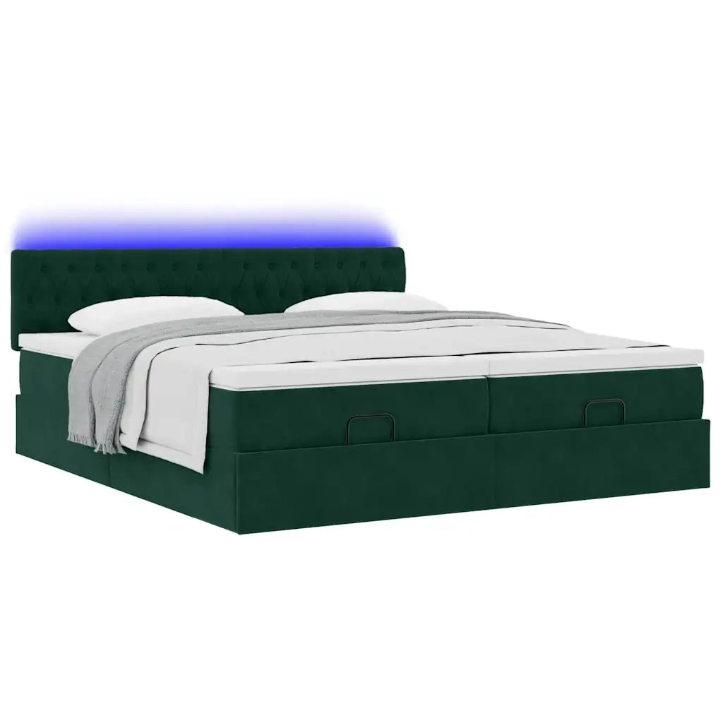 Struttura Letto Pouf con Materassi 180x200 cm Velluto 3312944