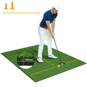 Tappetino golf con 2 punte da golf 2 astine di allineamento fori preforati, Tappetino in erba sintetica 152x117x2,7cm-Golf