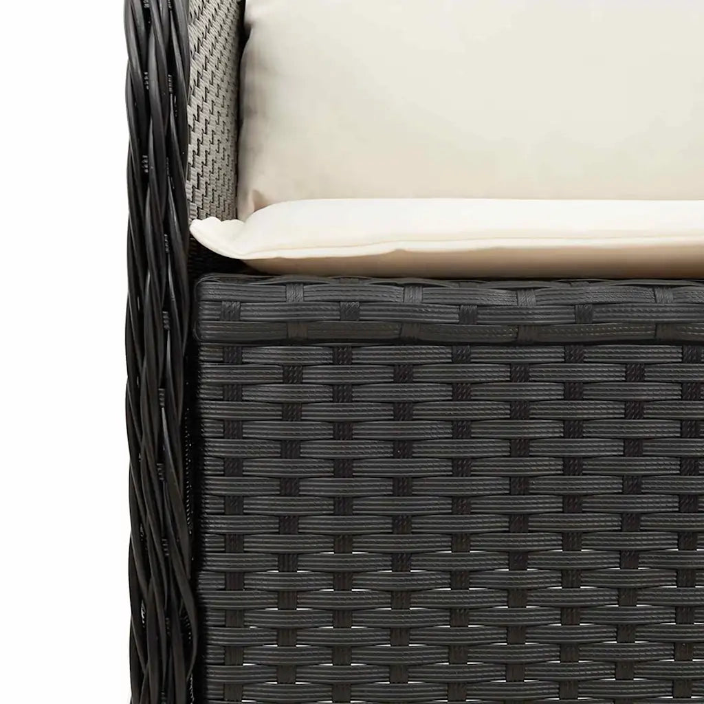Panchina da giardino 2 pcs Nero polyrattan 3394485