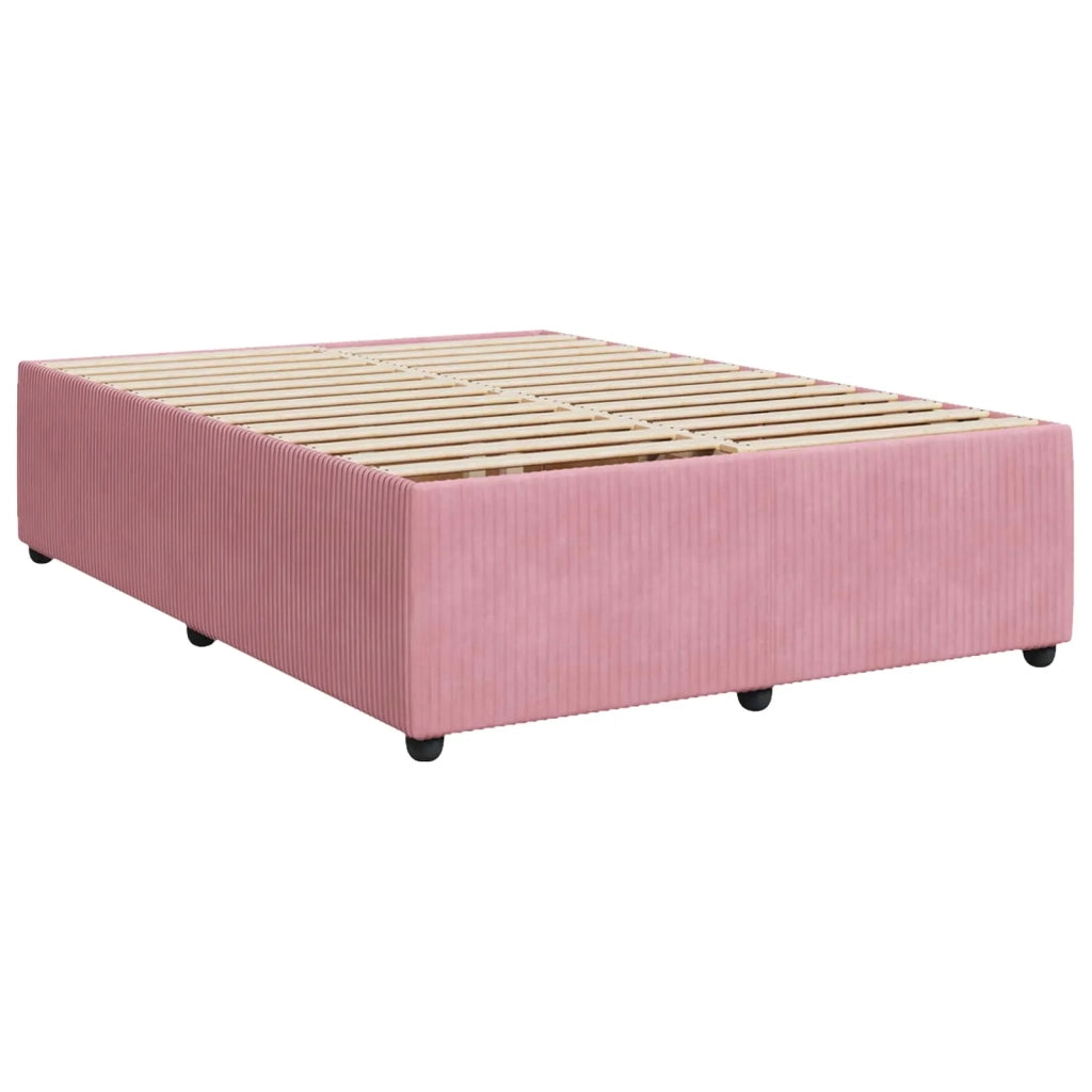 Letto box spring con materasso Rosa 140 x 200 cm Velluto 3453166