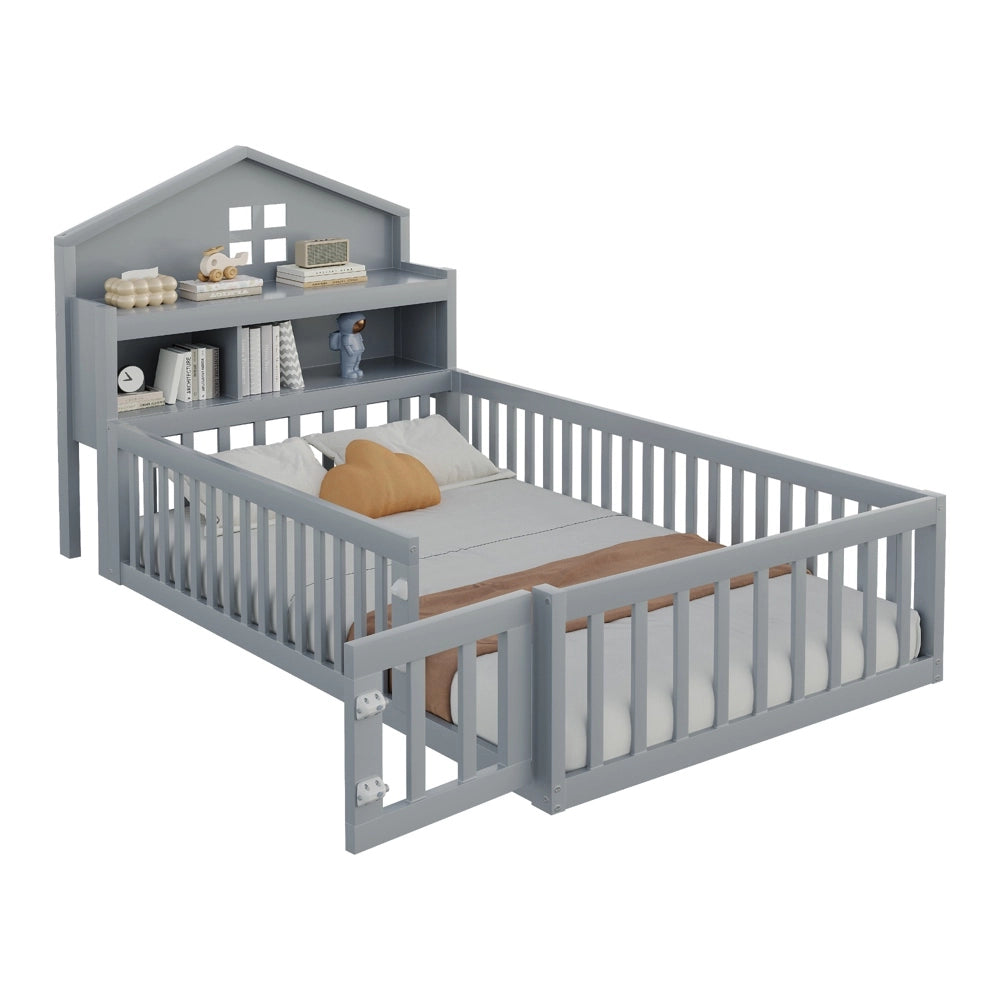 Letto bambini - Xylo - 90x200 cm contenitore grigio