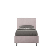 BS COM Letto singolo contenitore imbottito 80x190 microfibra glicine